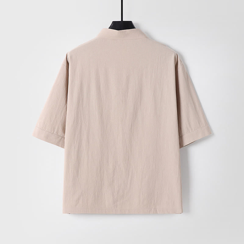 Breathable Cotton Linen Three-Quarter Sleeve Mindful Meditation Shirt