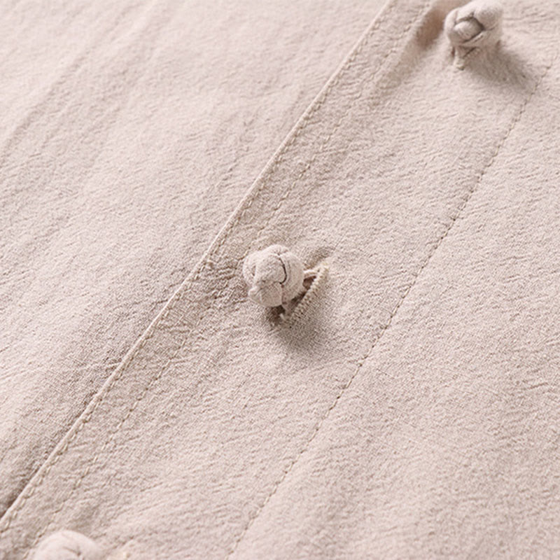 Breathable Cotton Linen Three-Quarter Sleeve Mindful Meditation Shirt