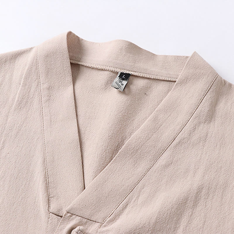 Breathable Cotton Linen Three-Quarter Sleeve Mindful Meditation Shirt