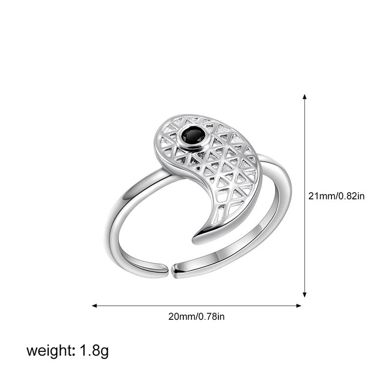 Yin Yang Titanium Steel Cuff Balance Couple Ring