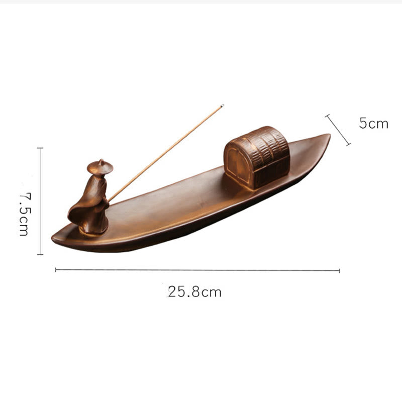 Ceramic Mudra & Lotus Meditation Stick Incense Burner - Zen Home Sanctuary Piece