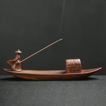 Ceramic Mudra & Lotus Meditation Stick Incense Burner - Zen Home Sanctuary Piece