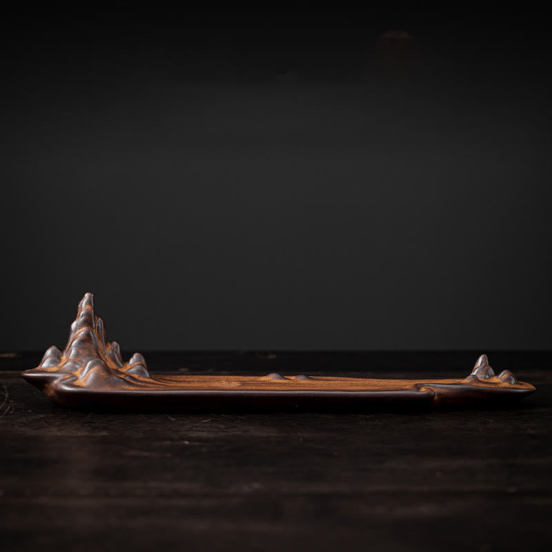 Mountains Boat Design Spiritual Healing Ceramic Stick Incense Burner Decoration