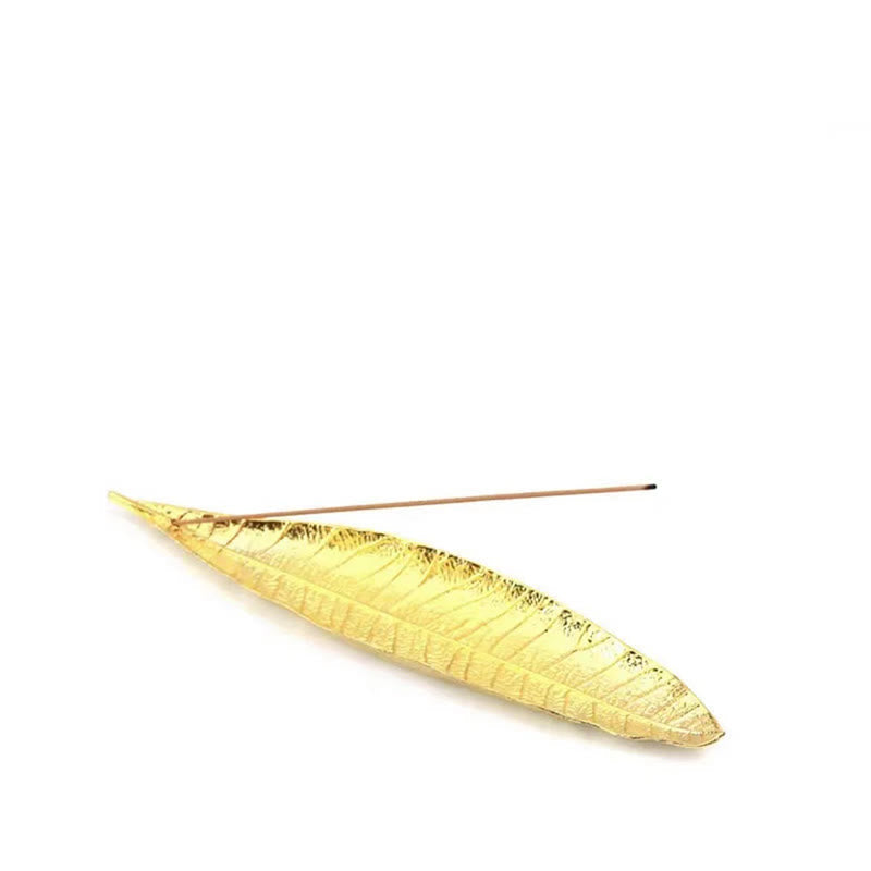 Alloy Oriental Leaf Healing Incense Burner Decoration