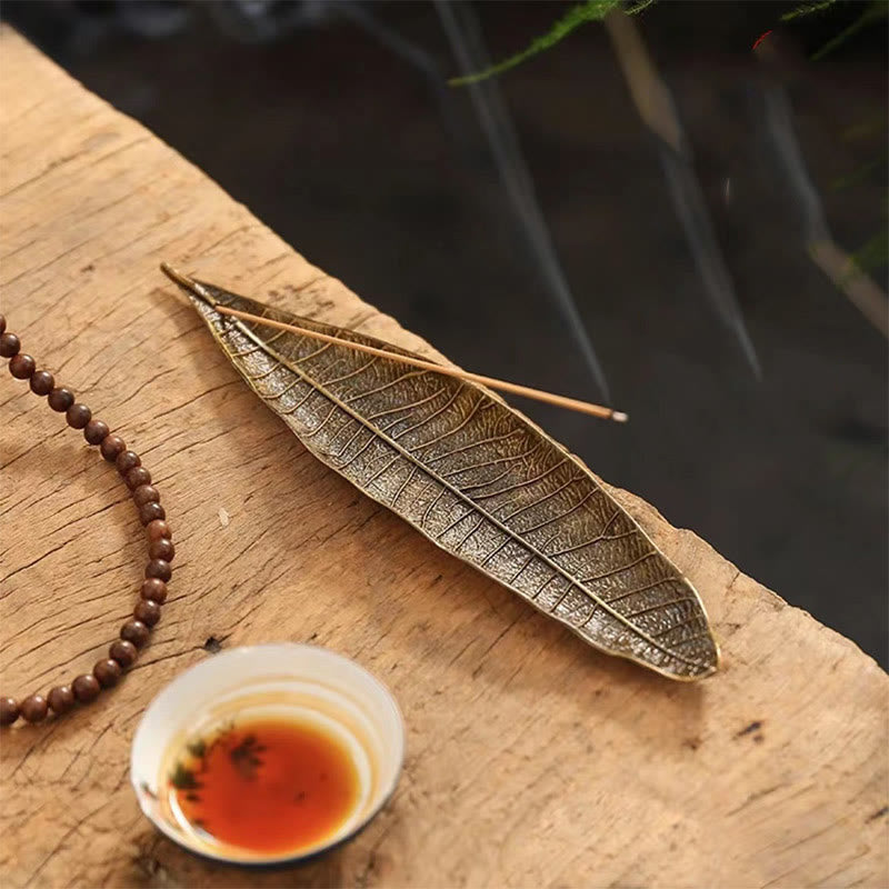 Alloy Oriental Leaf Healing Incense Burner Decoration