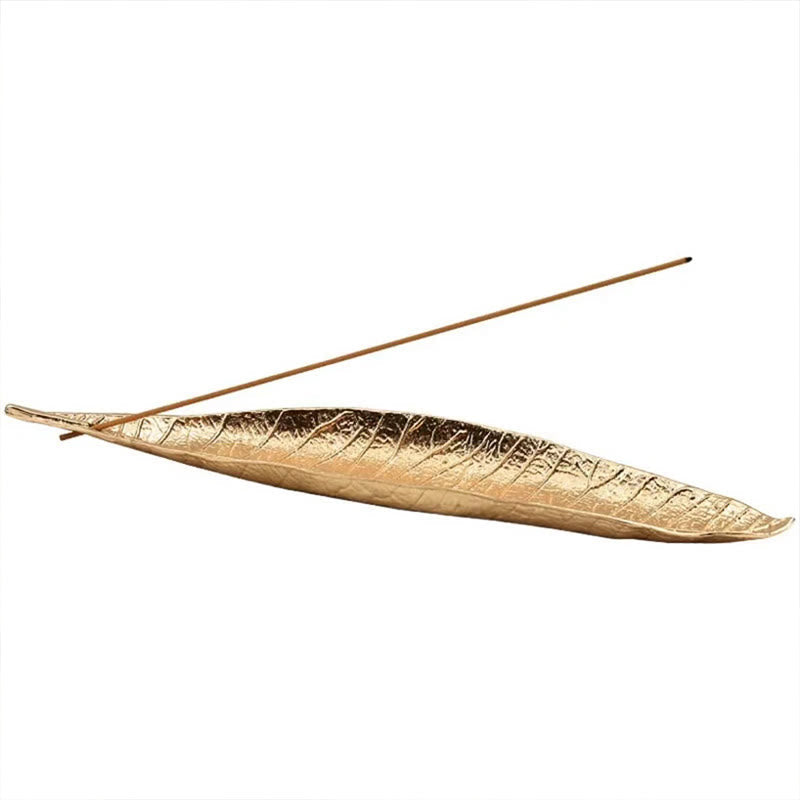 Alloy Oriental Leaf Healing Incense Burner Decoration