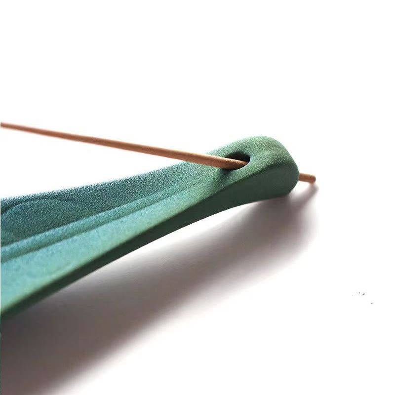 Willow Leaf Healing Ceramic Stick Incense Burner Decoration