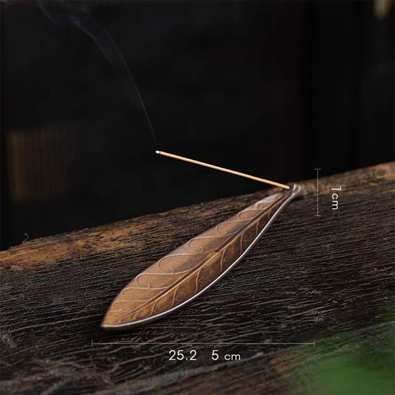 Willow Leaf Healing Ceramic Stick Incense Burner Decoration