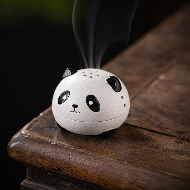 Minimalist Panda Ceramic Incense Burner for Mindful Desk Decoration