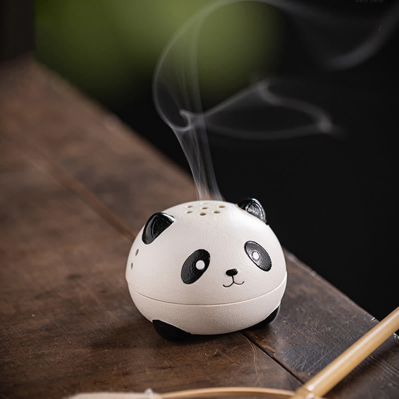 Minimalist Panda Ceramic Incense Burner for Mindful Desk Decoration