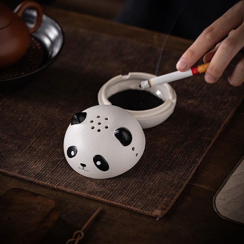 Minimalist Panda Ceramic Incense Burner for Mindful Desk Decoration