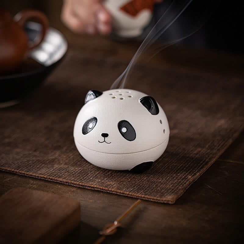 Minimalist Panda Ceramic Incense Burner for Mindful Desk Decoration