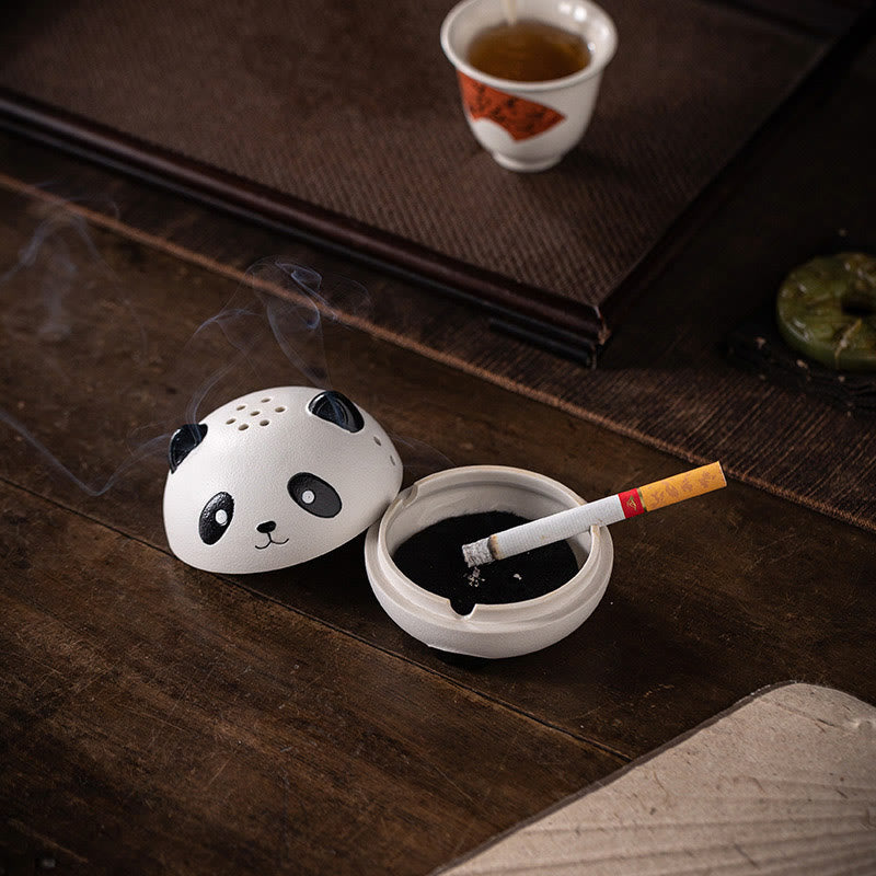 Minimalist Panda Ceramic Incense Burner for Mindful Desk Decoration