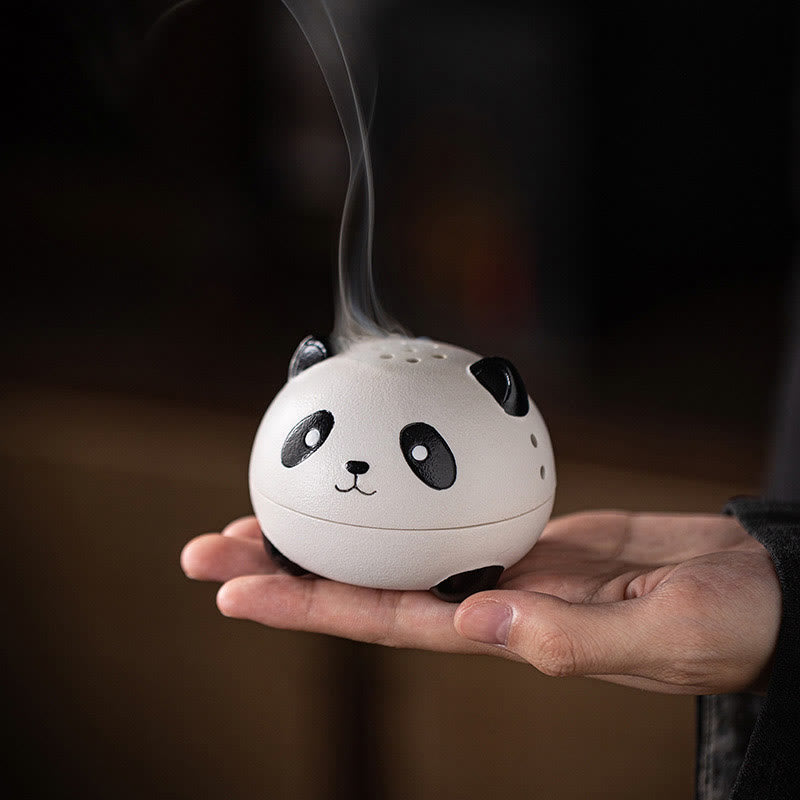 Minimalist Panda Ceramic Incense Burner for Mindful Desk Decoration