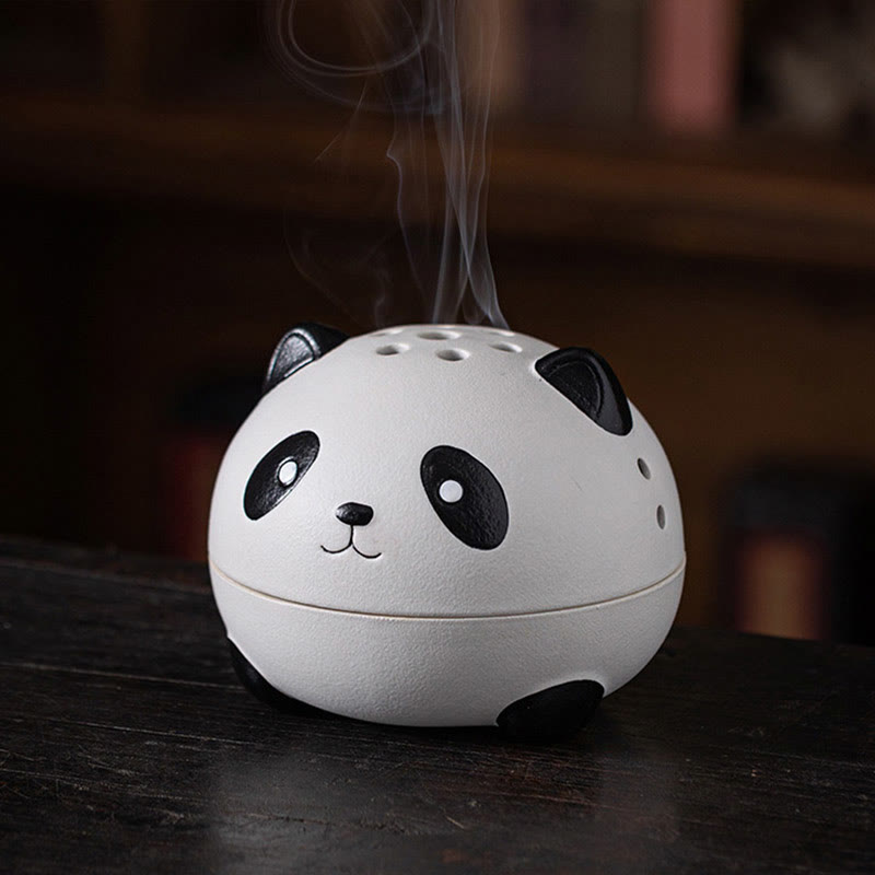 Minimalist Panda Ceramic Incense Burner for Mindful Desk Decoration