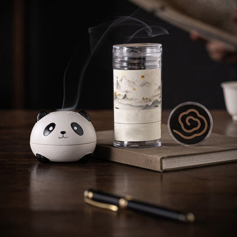 Minimalist Panda Ceramic Incense Burner for Mindful Desk Decoration