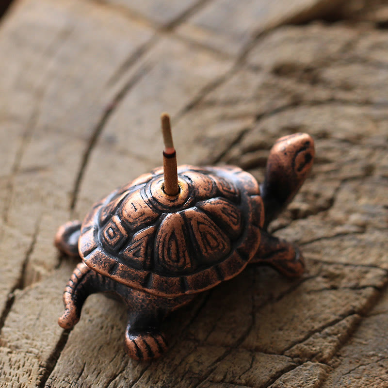 Zen Miniature Alloy Turtle and Snail Incense Burner Desk Ornament