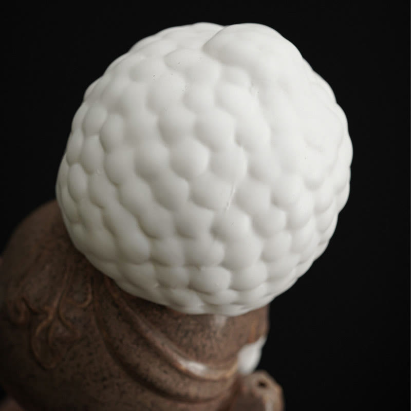 Hand-Finished Ceramic Buddha Meditative Pose Desktop Incense Burner