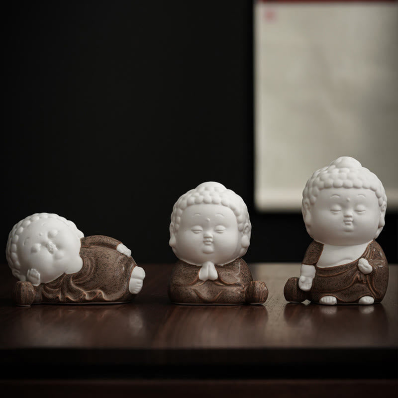 Hand-Finished Ceramic Buddha Meditative Pose Desktop Incense Burner