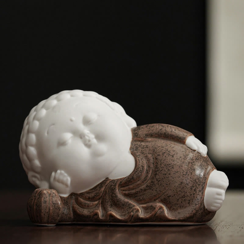 Hand-Finished Ceramic Buddha Meditative Pose Desktop Incense Burner