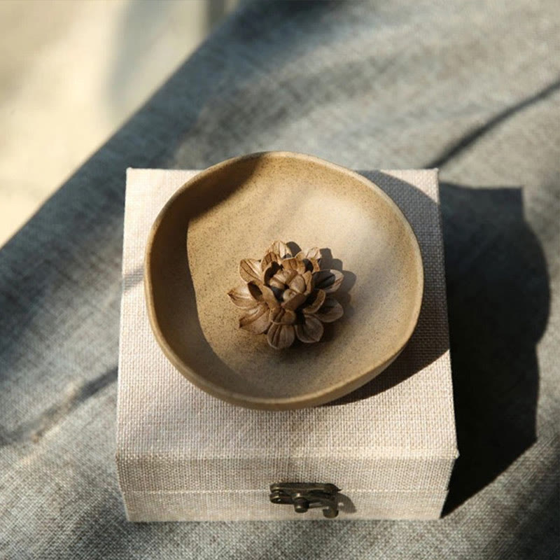 Lotus Pedestal Ceramic Incense Burner for Meditative Space