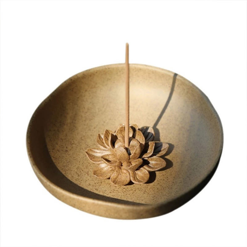 Lotus Pedestal Ceramic Incense Burner for Meditative Space