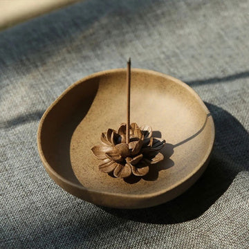 Lotus Pedestal Ceramic Incense Burner for Meditative Space