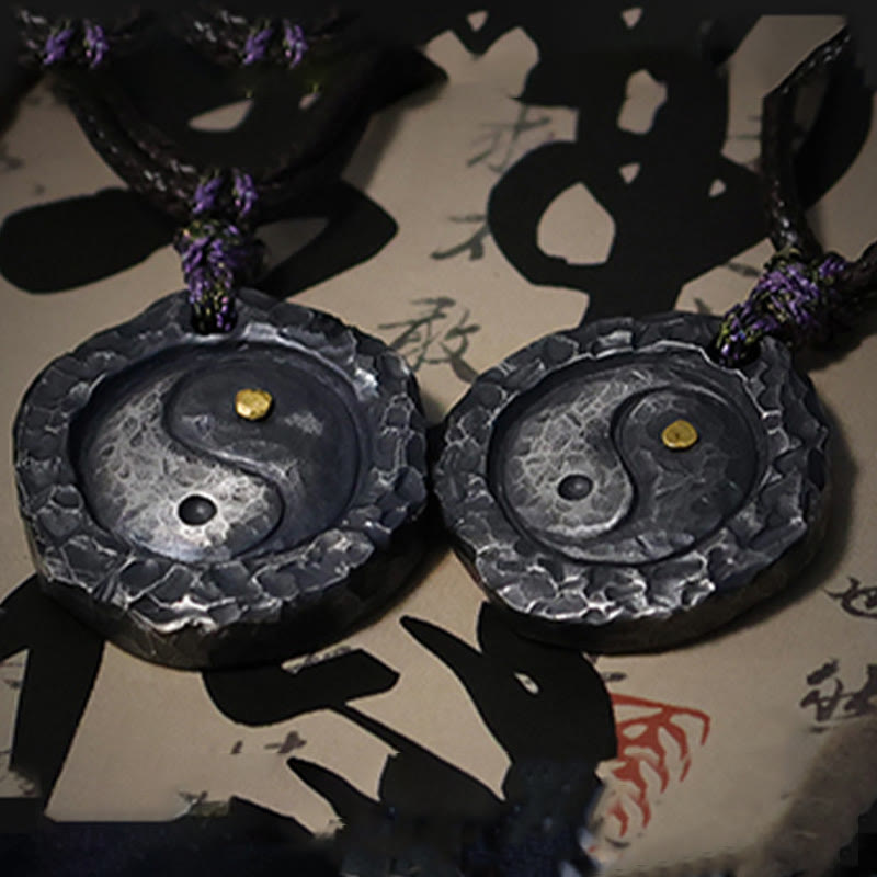 999 Sterling Silver Tai Chi Yin Yang Design Harmony Necklace Pendant