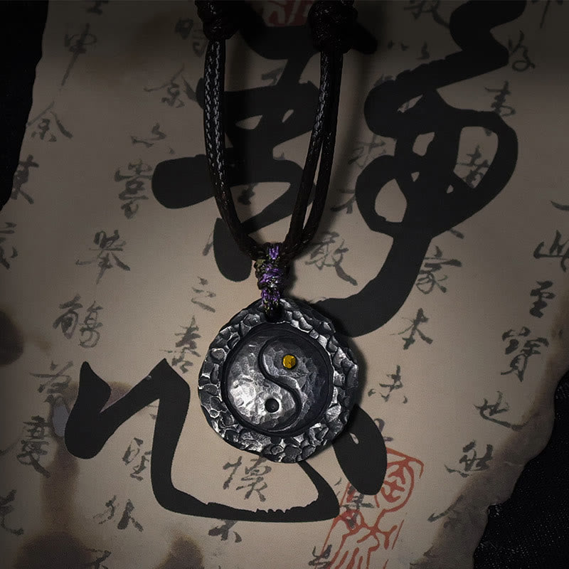 999 Sterling Silver Tai Chi Yin Yang Design Harmony Necklace Pendant