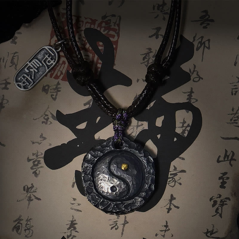 999 Sterling Silver Tai Chi Yin Yang Design Harmony Necklace Pendant