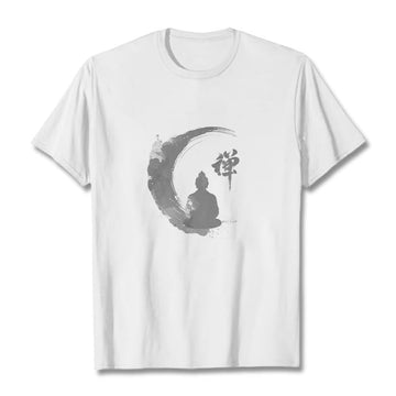 Tactile Cotton Zen Graphic Meditation T-Shirt
