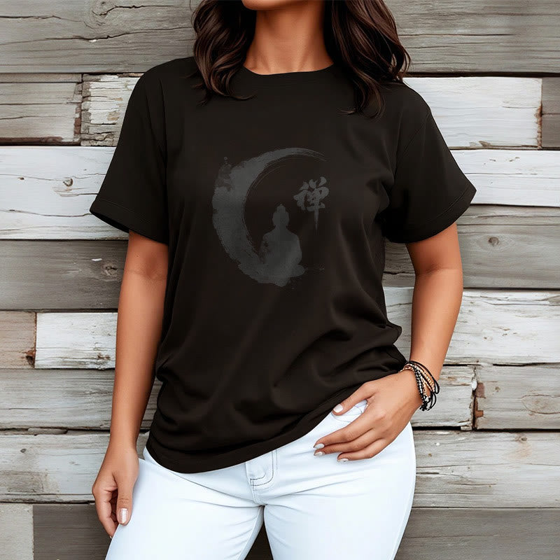 Tactile Cotton Zen Graphic Meditation T-Shirt