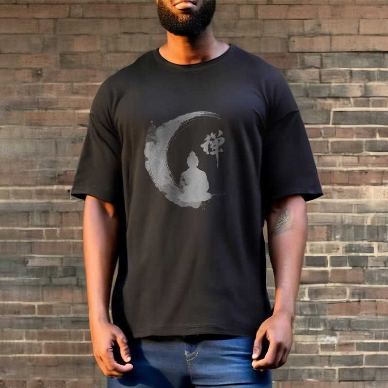 Tactile Cotton Zen Graphic Meditation T-Shirt