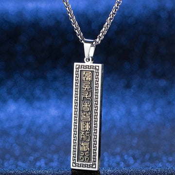 The Nine-word Mantra Titanium Steel Bagua Yin Yang Balance Necklace Pendant