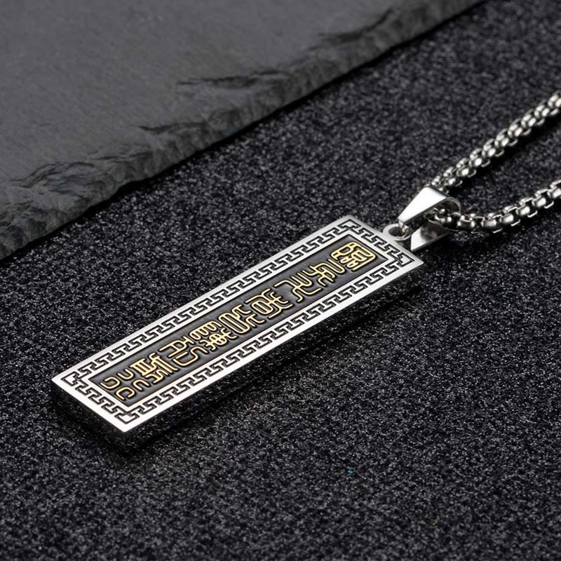 The Nine-word Mantra Titanium Steel Bagua Yin Yang Balance Necklace Pendant