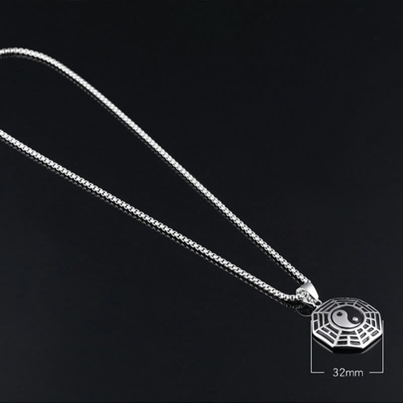 Titanium Steel Bagua Yin Yang Pattern Balance Necklace Pendant
