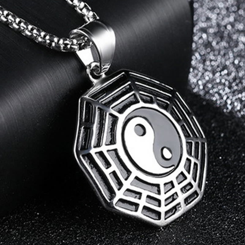 Titanium Steel Bagua Yin Yang Pattern Balance Necklace Pendant