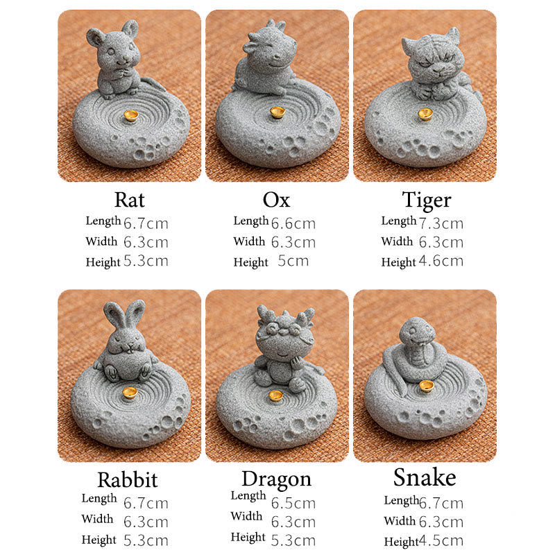 Chinese Zodiac Healing Incense Burner Desk Decoration