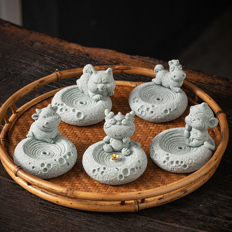 Chinese Zodiac Healing Incense Burner Desk Decoration