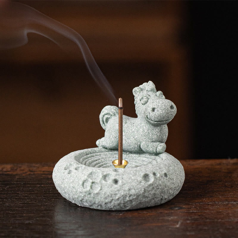 Chinese Zodiac Healing Incense Burner Desk Decoration