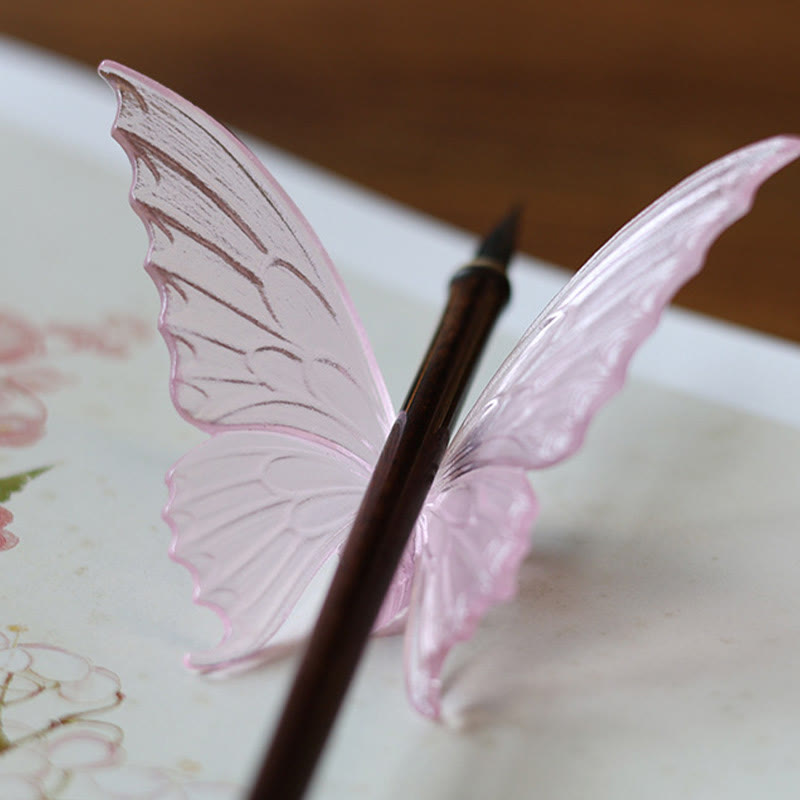 Zeniora Liuli Glass Butterfly Incense Burner Desk Decoration
