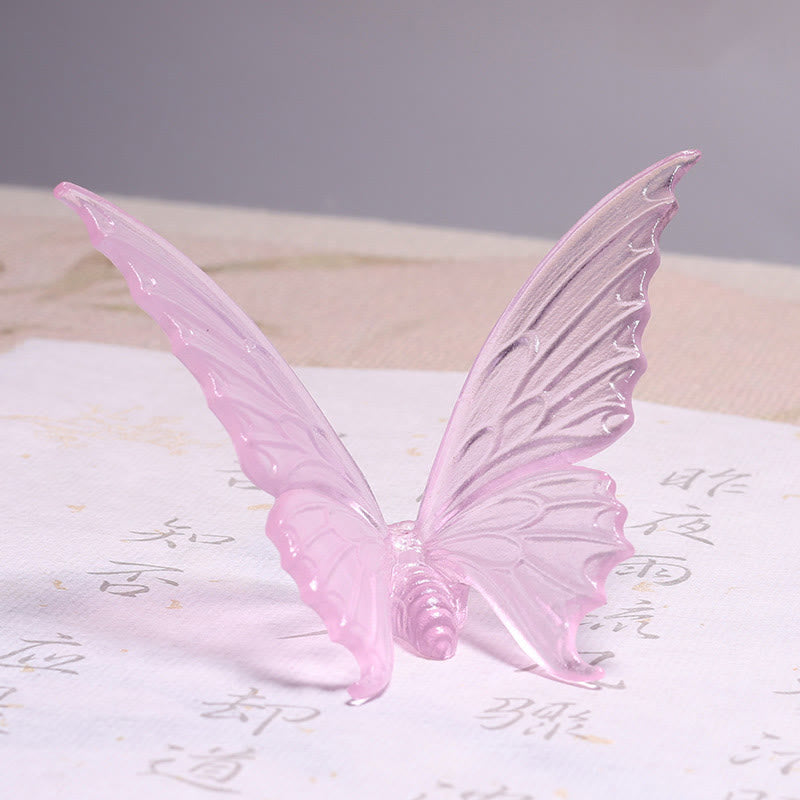 Zeniora Liuli Glass Butterfly Incense Burner Desk Decoration