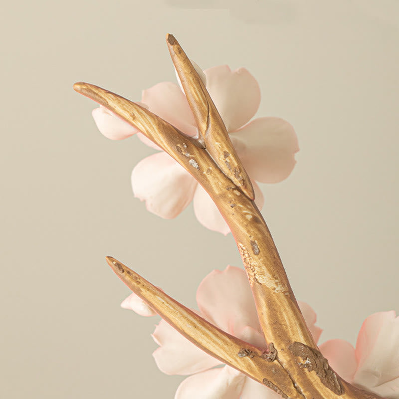 Blooming Plum Blossom Branches Ceramic Healing Incense Burner Desk Decoration