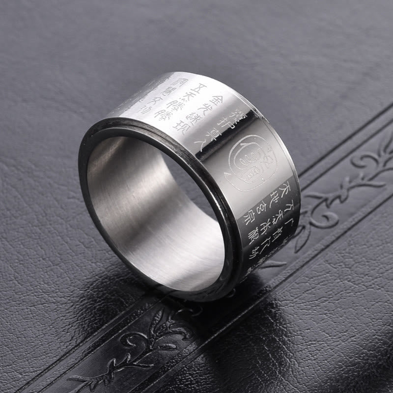 Tibetan Golden Light Mantra Titanium Steel Smooth Surface Spinner Balance Ring