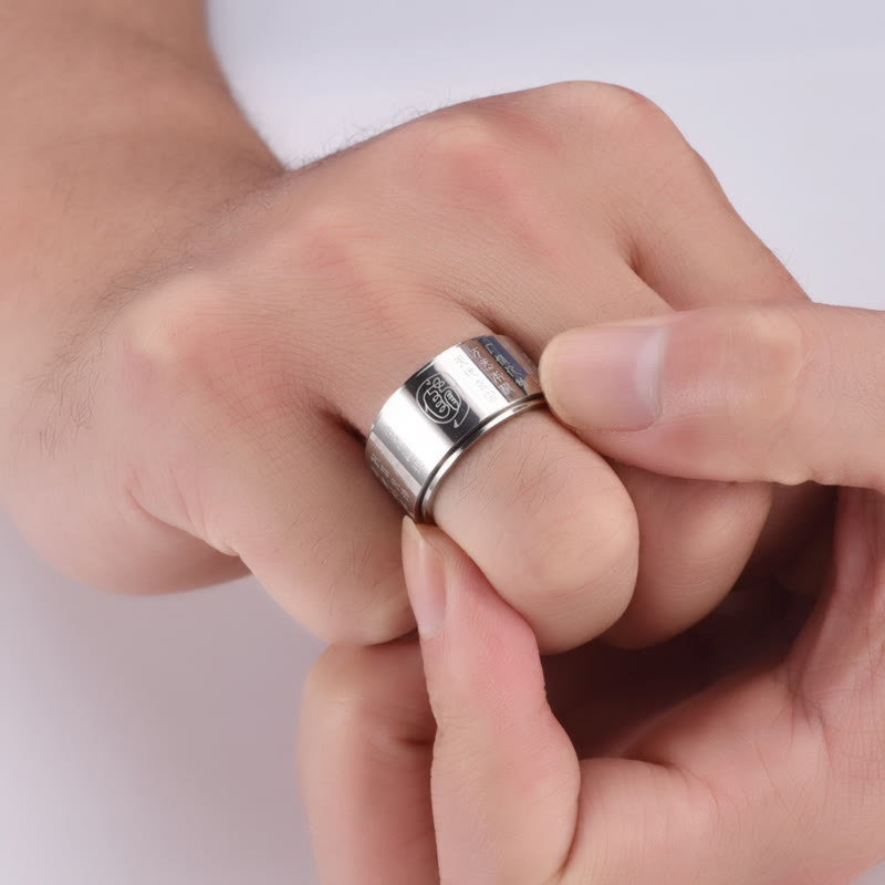 Tibetan Golden Light Mantra Titanium Steel Smooth Surface Spinner Balance Ring