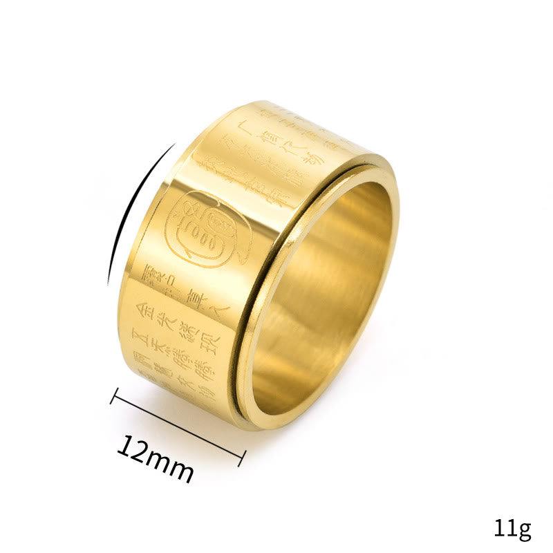 Tibetan Golden Light Mantra Titanium Steel Smooth Surface Spinner Balance Ring