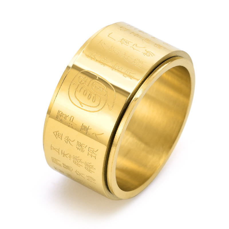 Tibetan Golden Light Mantra Titanium Steel Smooth Surface Spinner Balance Ring