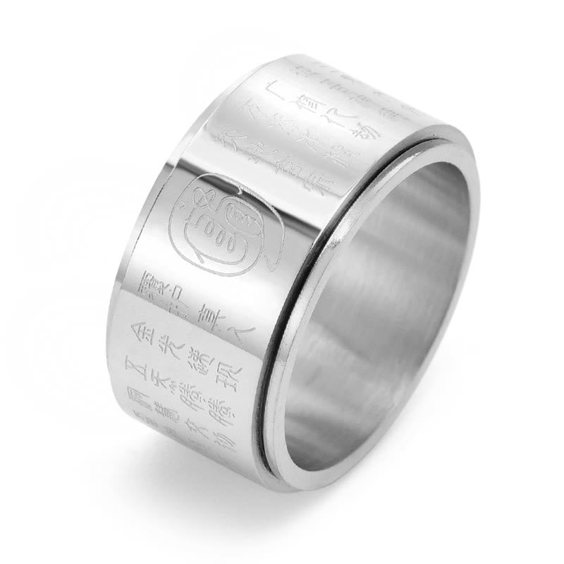 Tibetan Golden Light Mantra Titanium Steel Smooth Surface Spinner Balance Ring
