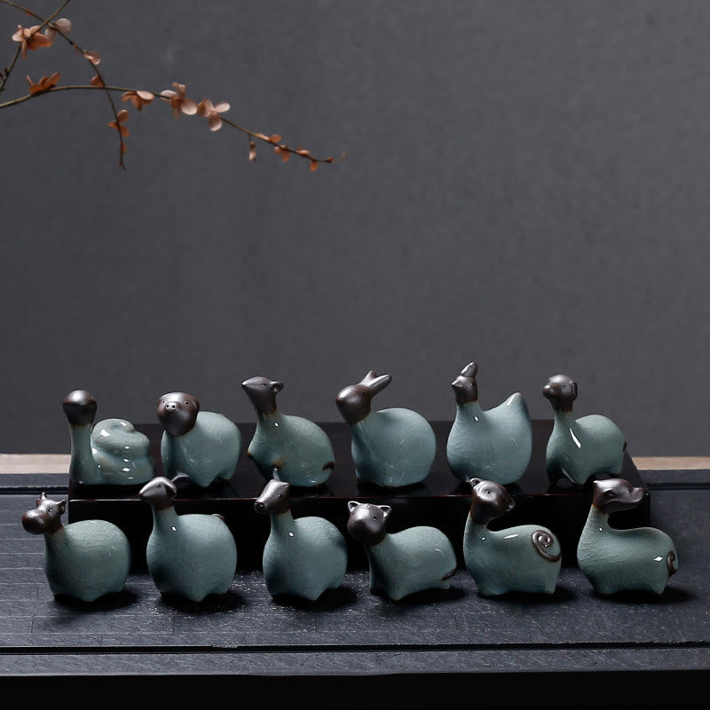 Chinese Zodiac Ceramic Tea Pet Home Decoration
