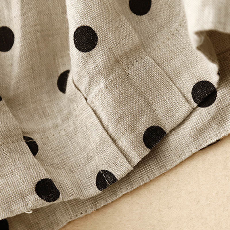 Tactile Cotton Linen Polka Dot Cropped Meditation Pants